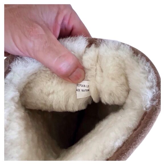 BearPaw Kendall Hickory Suede Tall Boots Sherpa Sheepskin Lining Size 10 Pull On - Picture 8 of 12
